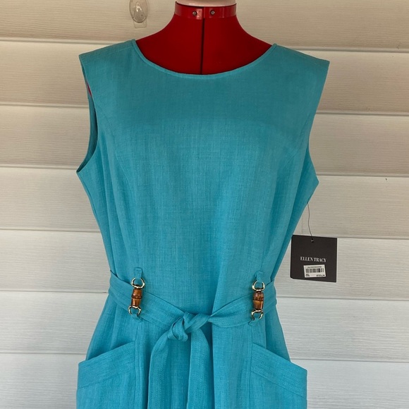 Ellen Tracy Sleeveless Tie-
Front Sheath Sz 12 - Picture 3 of 9